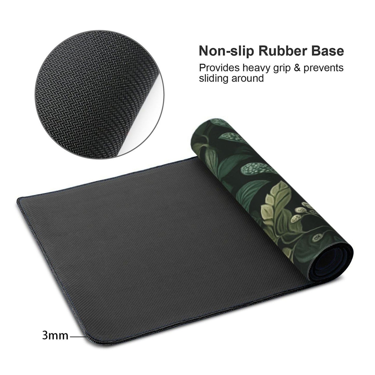 ModrnGld XXL Gaming Mouse Pad 35.4 x 15.7 Inch, Large Floral Desk Mousepad with Vintage Botanical Design, Water-Resistant, Stitched Edges, Non-Slip Rubber Base Desk Mat