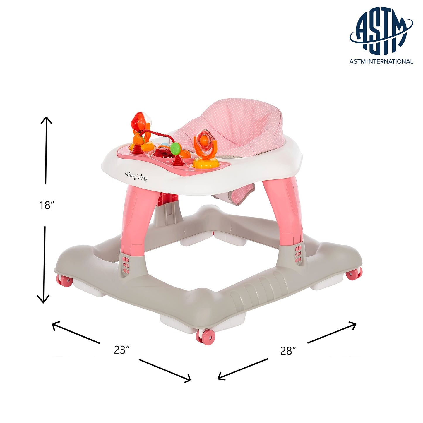 Dream On Me Explorer Baby Walker, Pebble Grey, 10 lb