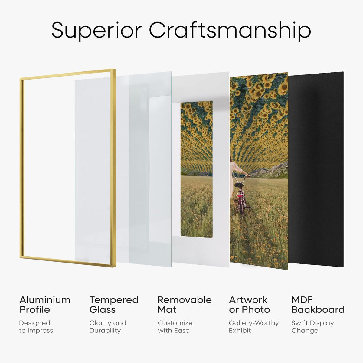 Homeforia 11x22 Newspaper Frame Gold, High End Metal 11 x 22 Picture Frame without Mat, 22x11 Thin Gold Poster Frames for Wall, 11 by 22 inches Display Photo Frames, Tempered Glass, Wall Kit, Set of 1