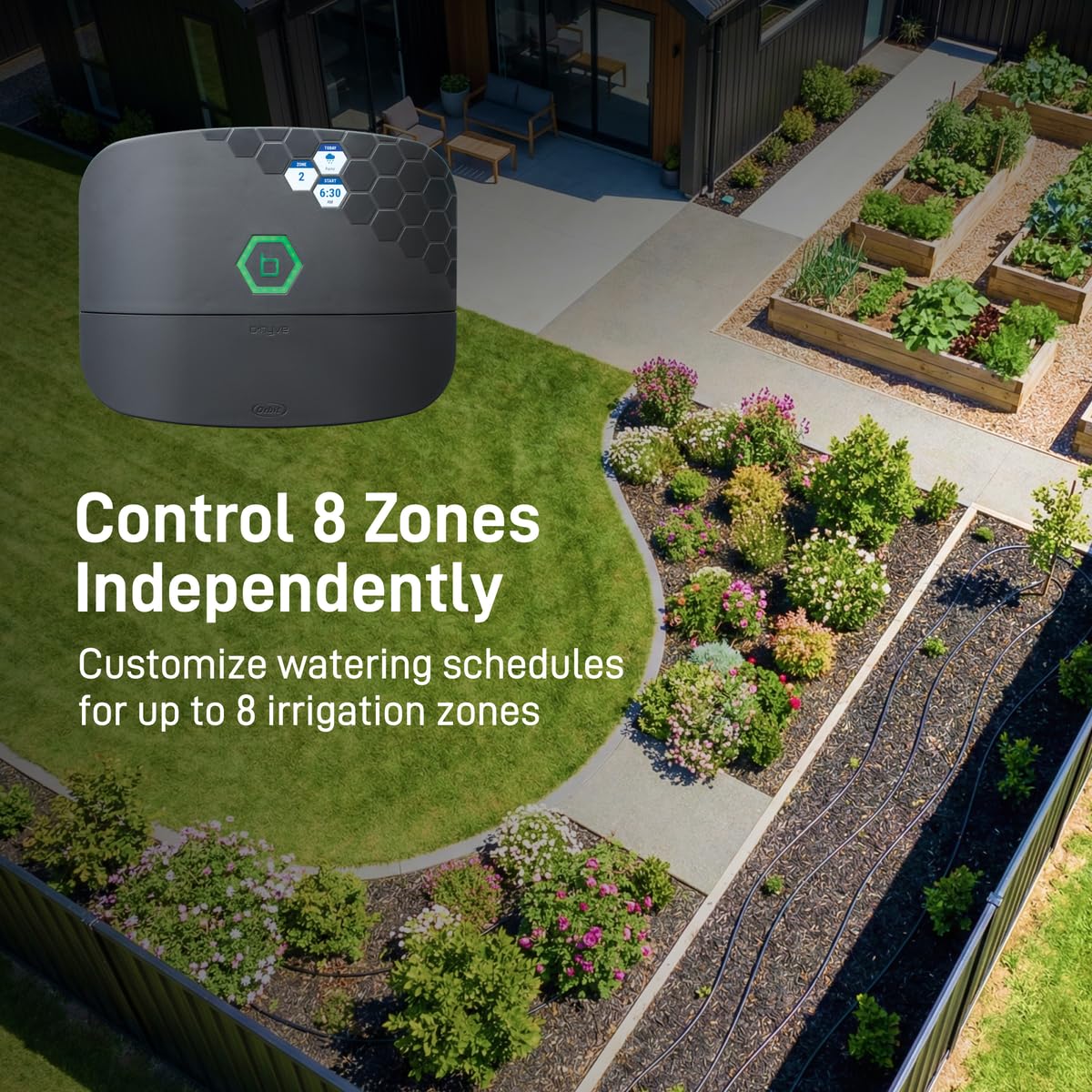 Orbit B-hyve XR Smart Sprinkler Timer - 8-Zone - WiFi-Enabled Indoor/Outdoor Irrigation Controller - App Control - Weatherproof Watering System - Multi Zone - Custom Programs - 57985