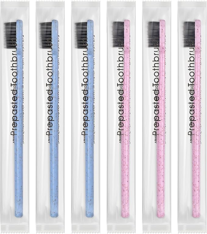20Pcs Prepasted Disposable Toothbrushes Bulk Individually Wrapped Pre Pasted Soft Bristle Tooth Brush Set Travel Colorful Toothbrushes for Homeless Gift Hotel Camping Travel