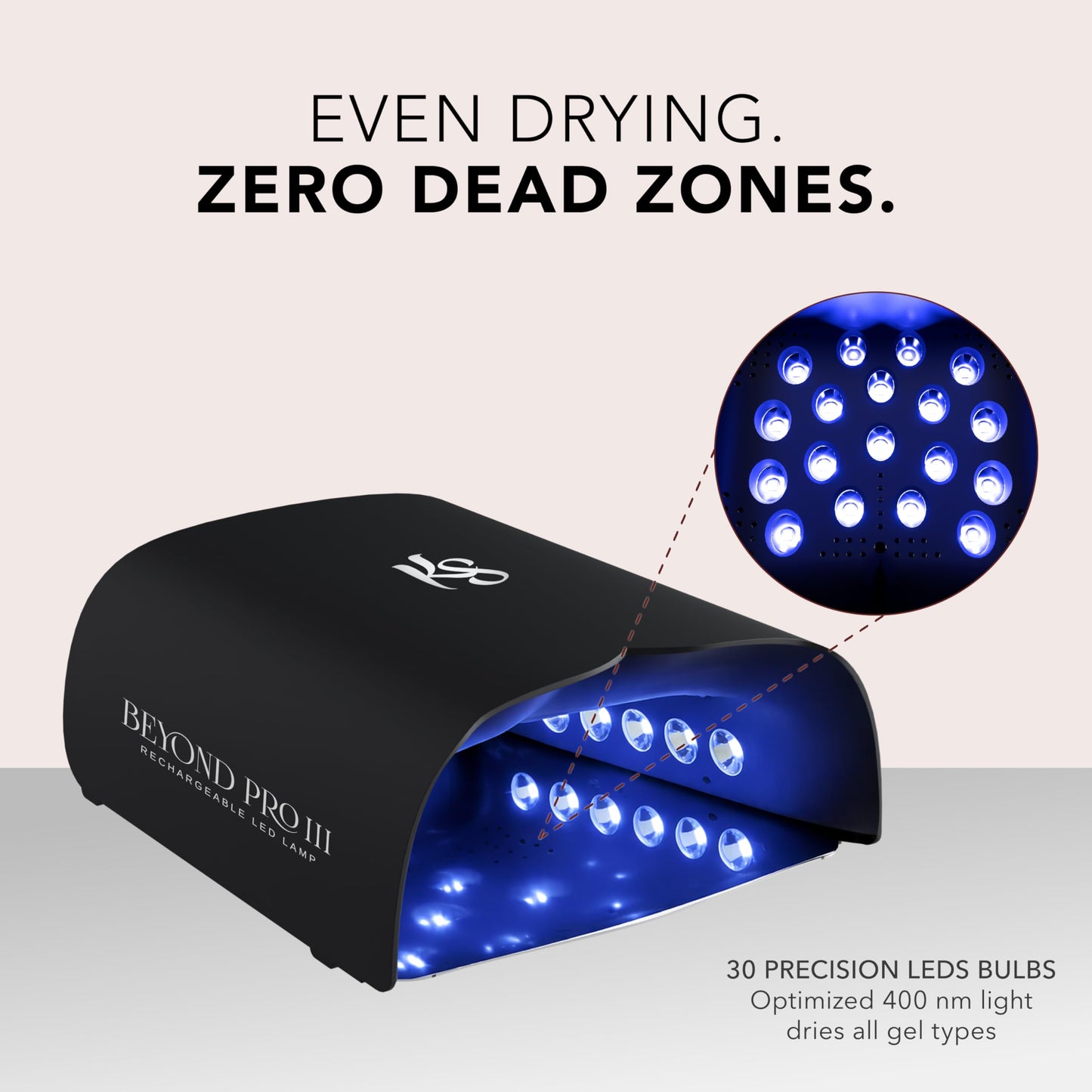 KIARA SKY Beyond Pro V3 UV LED Nail Lamp Black Cordless Rechargeable Gel Lamp with Smart Sensor, Flashcure Low Heat Mode, Full-Hand Coverage & Timer for Gel Polish, Builder Top Coat