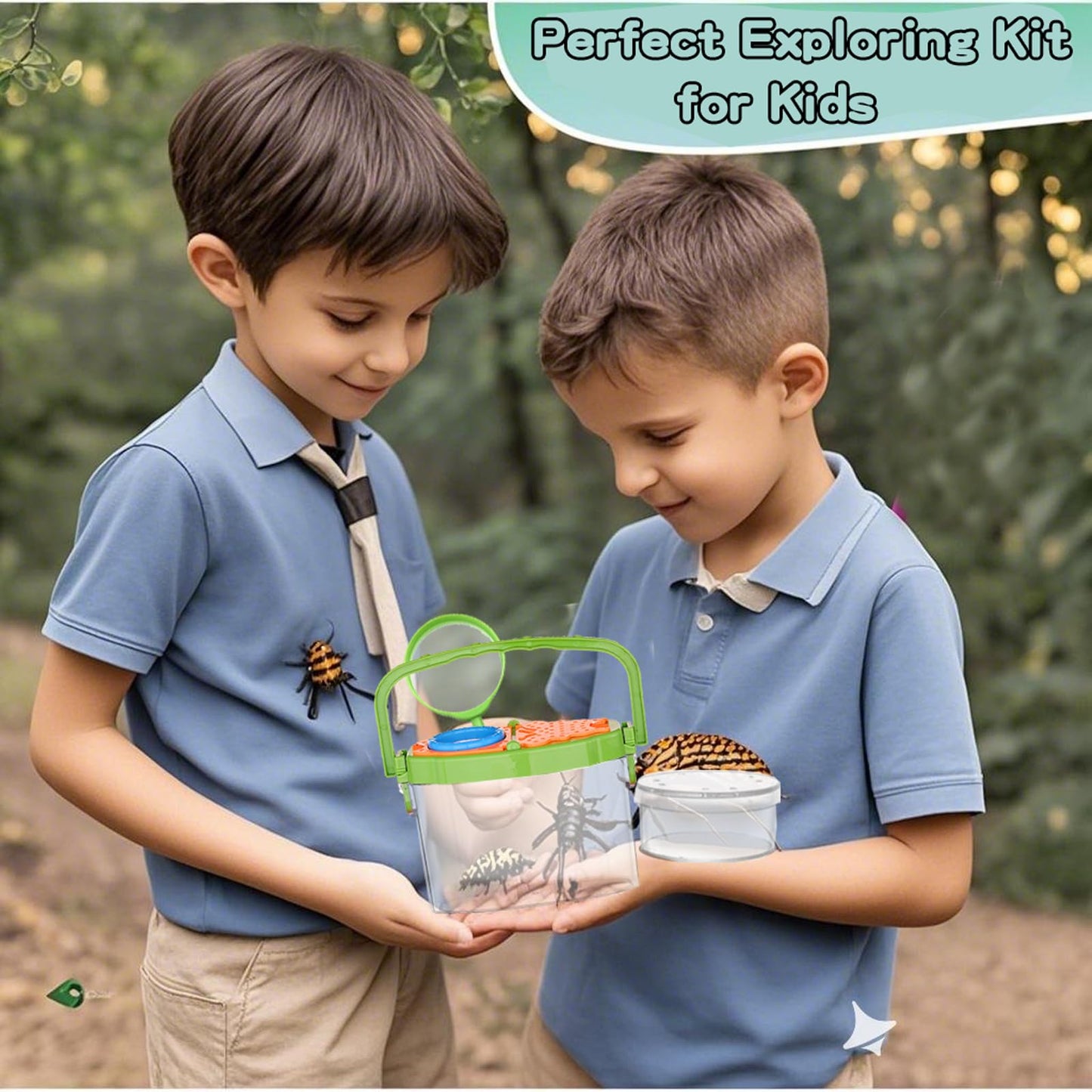 GIFTRRTOY Bug Catcher for Kids - Outdoor Insect Catching Kit with Butterfly Net, Bug Box, and Storage Bag - Non-Toxic Educational Toys for Nature Exploration, for Boys & Girls Ages 3-12
