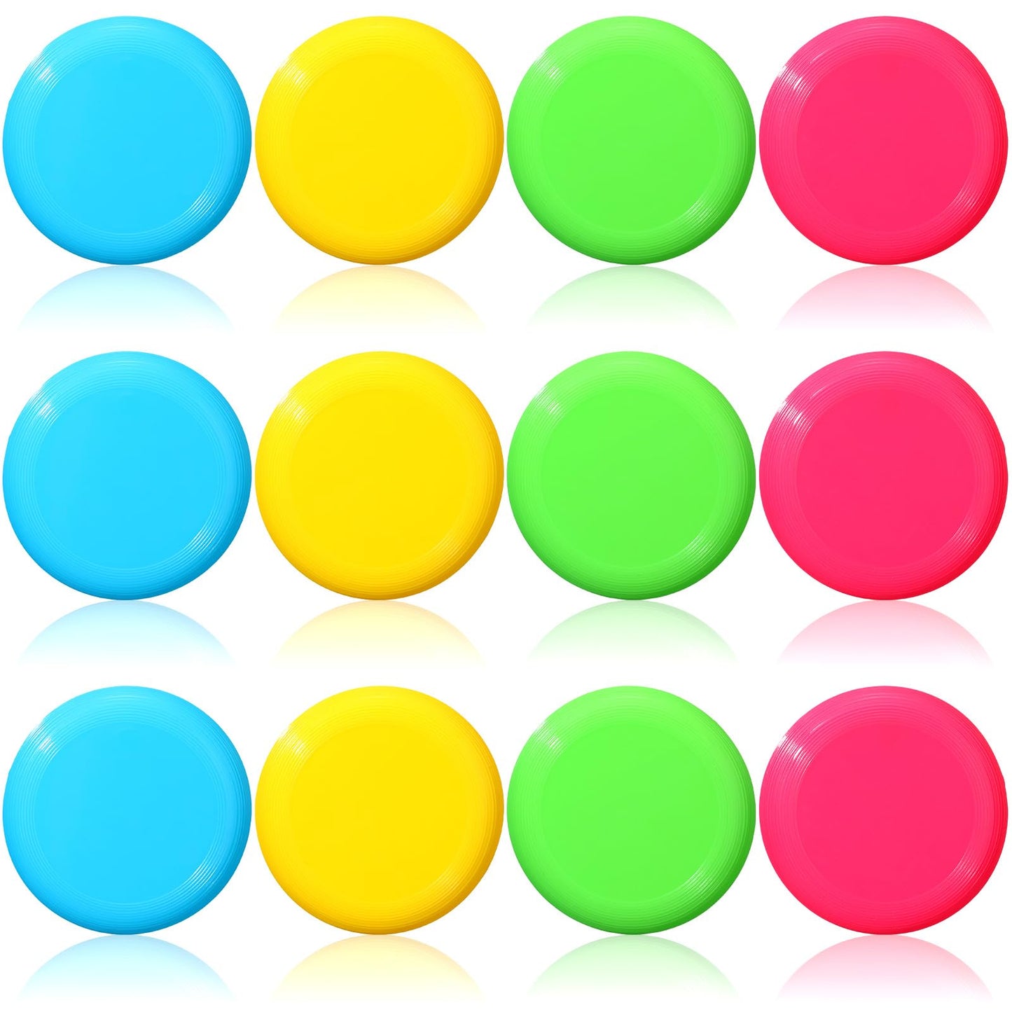 Hiboom 300 Pcs Kids Flying Discs 3.4 Inch Mini Flying Disks Bulk Flyer Toy for Outdoor Pets Dog Yard Lawn Games Party Kindergarten Teaching Favors, 4 Colors