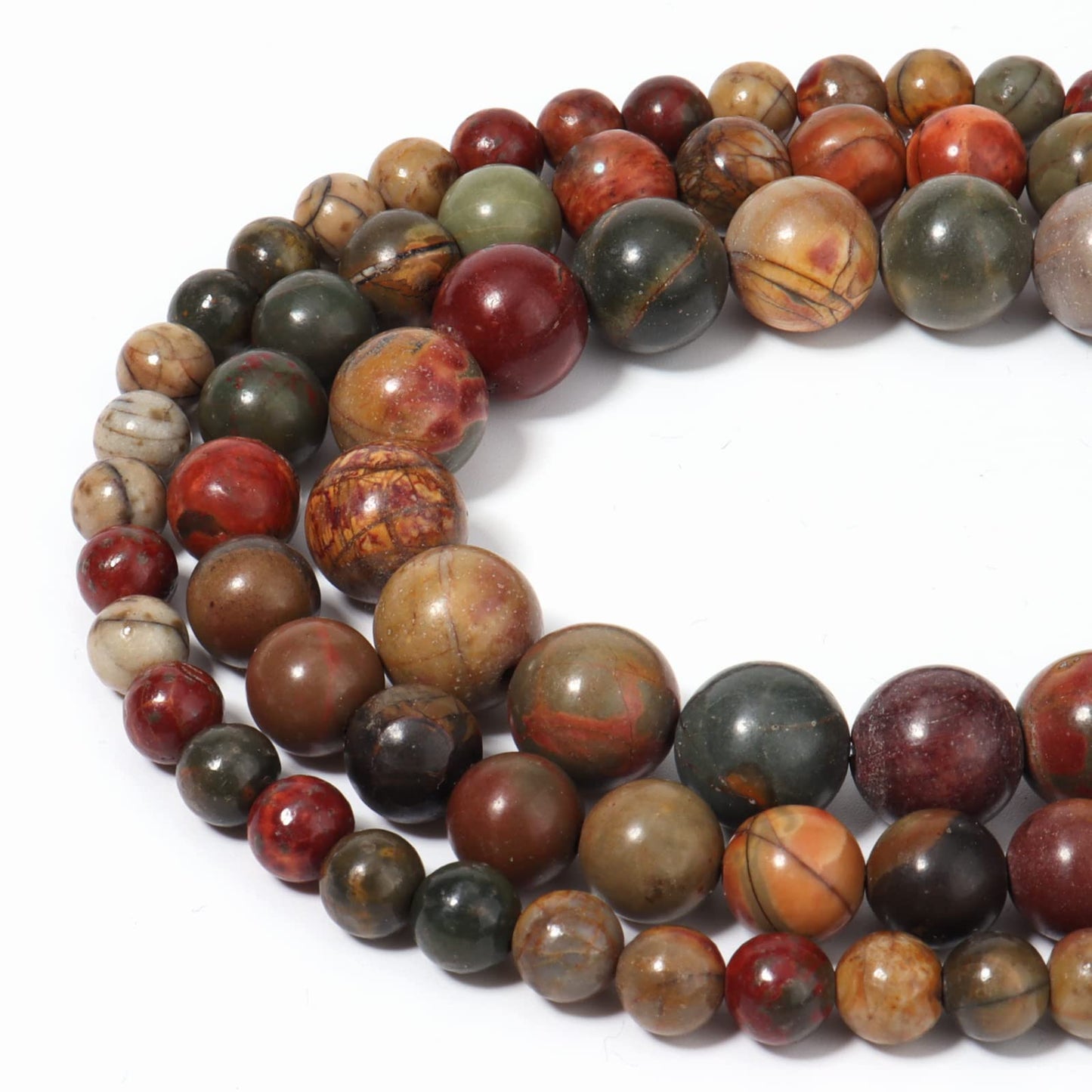 45pcs 8mm Natural Stone Beads Picasso Jasper Beads Energy Crystal Healing Power Gemstone for Jewelry Making, DIY Bracelet Necklace