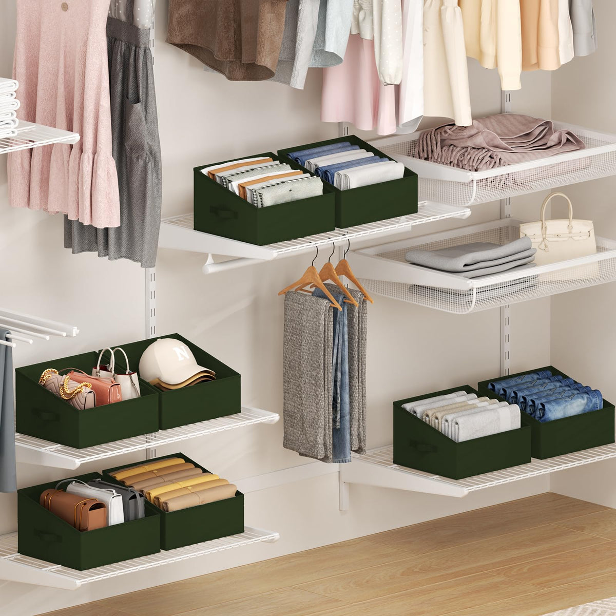 Closet Storage Bins 12 Pack (12 Count)