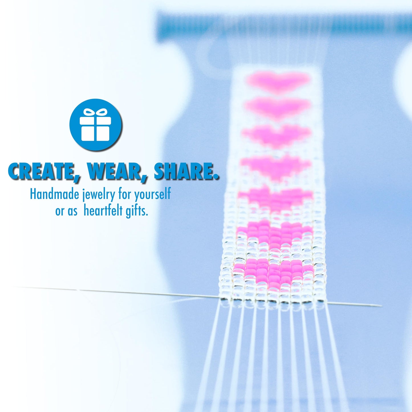 Beadalon Jewel Loom – 2.75" x 10.5" Jewelry Weaving Loom for Bracelets, Cuffs & Bead Patterns