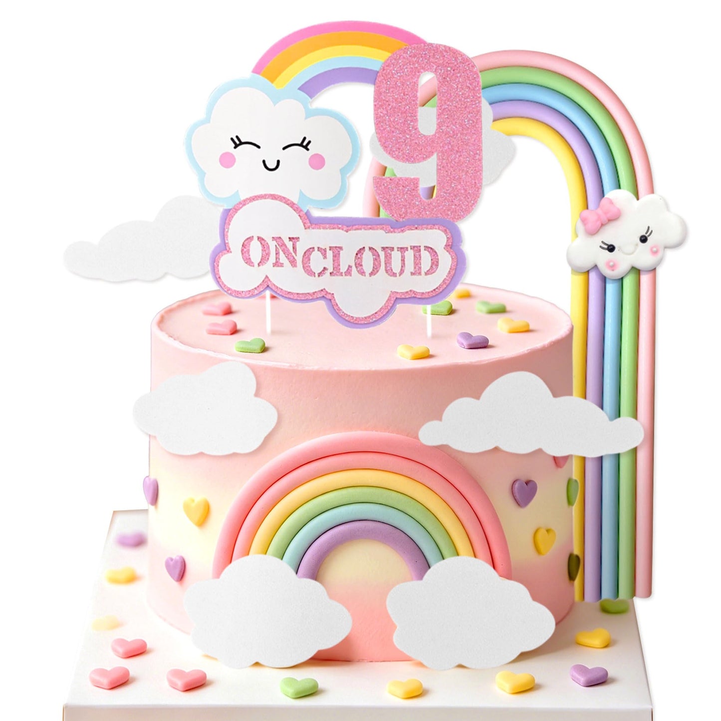 LaVenty On Cloud 9 Cake Decoration Topper 9th Birthday Cake Decoration 9th Bday Party Supplies Clouds