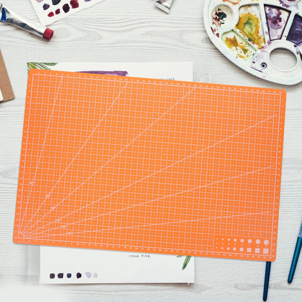 SHINEOFI Double-Sided PVC Mat for Diy Crafting Sculpting and Painting 24 x 36 Gridded Craft Board for Scrapbooking
