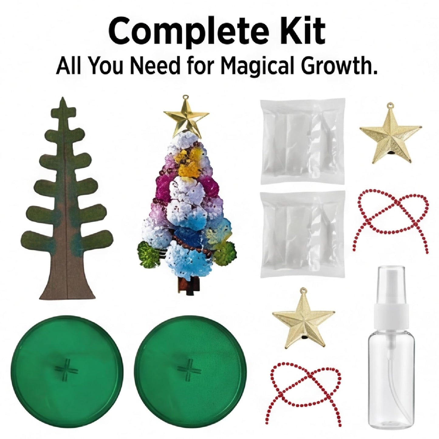 Magic Christmas Paper Tree 2 in 1 Mini Christmas Tree Magic Growth Kit Colorful DIY Crystal Growing Set Educational Science Kit Unique Crystal Christmas Tree