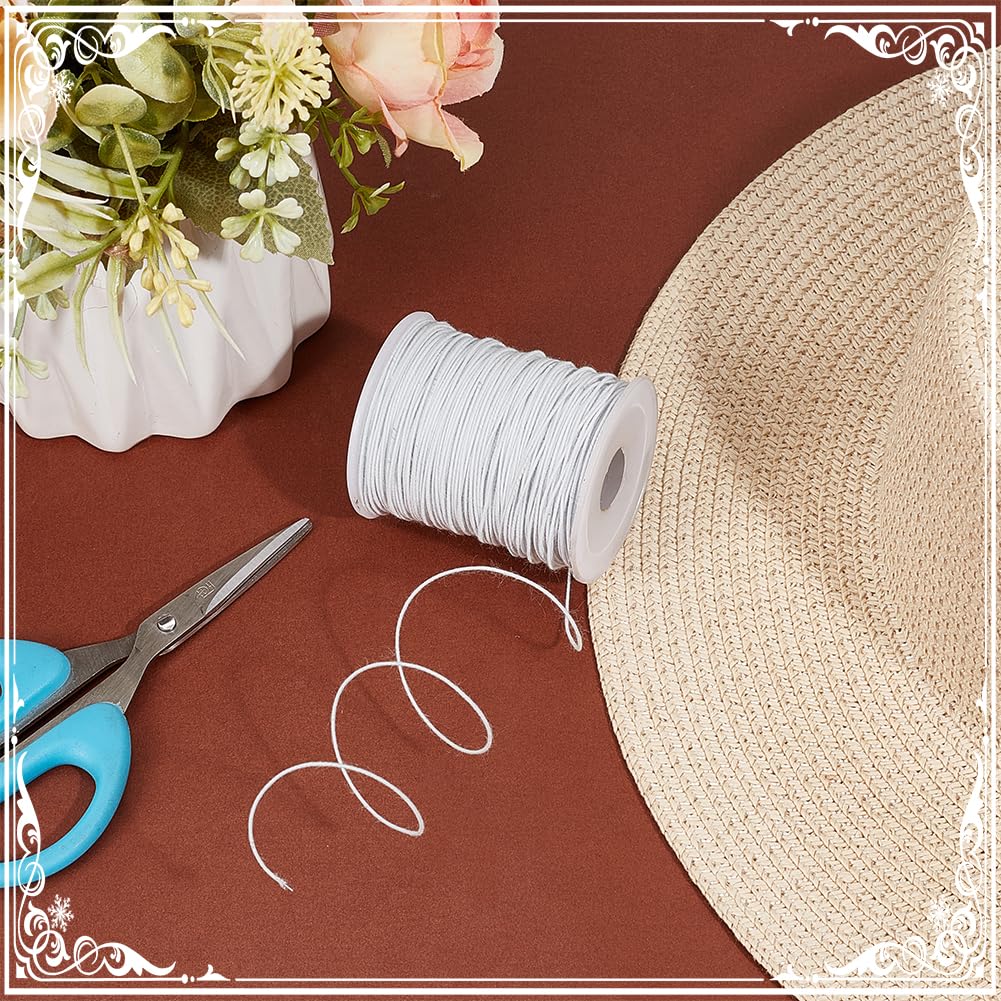 OLYCRAFT 50 Yards/45.7m White Wire Cotton Covered Cloth Covered Stem Floral Wire with Metal Wire Inside Cotton Covered Millinery Wire for Sewing Supplies DIY Making Accessories