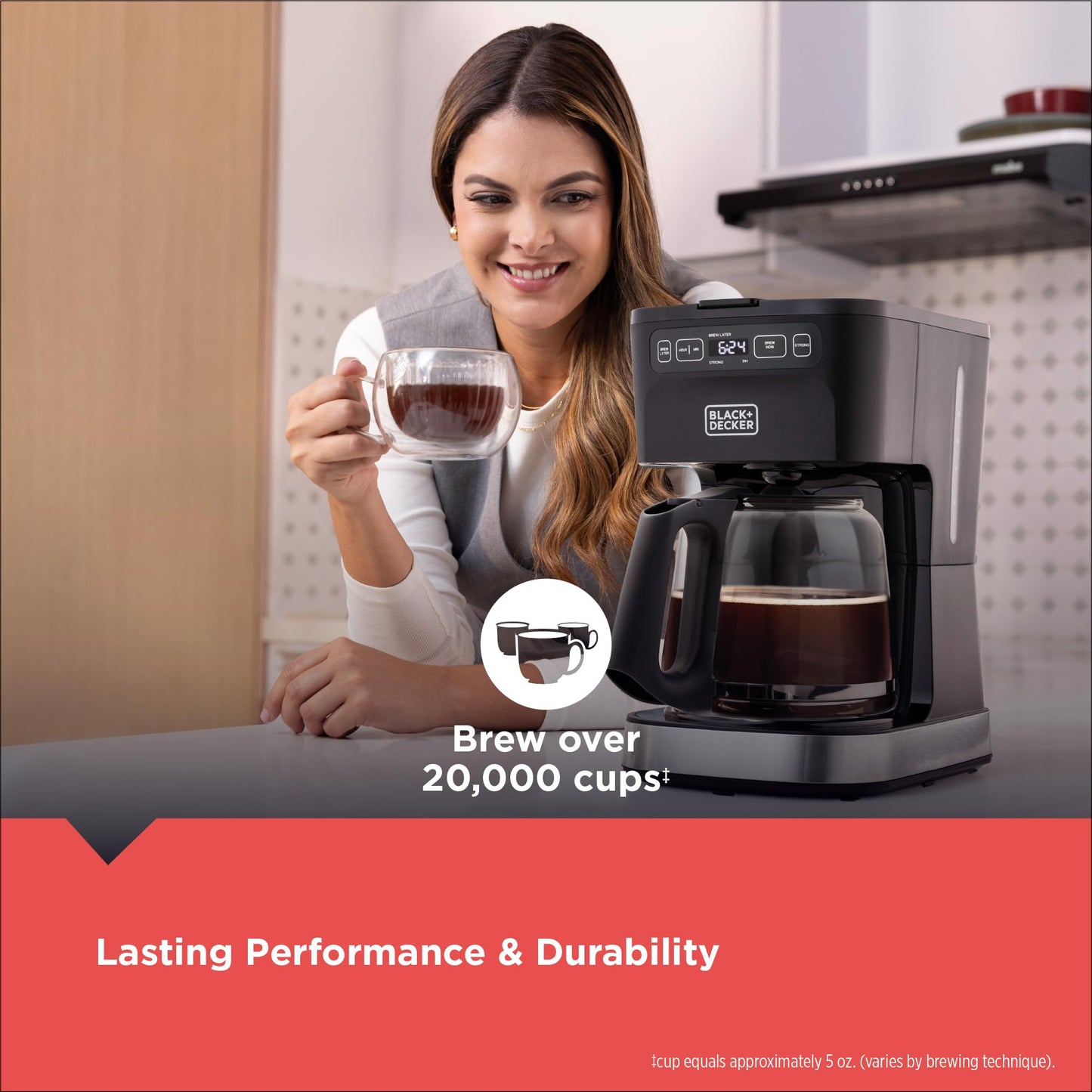 BLACK+DECKER CAFÉCRAFT 12-Cup Programmable Coffee Maker, Stainless Steel Drip Coffeemaker with Vortex Showerhead, Strength Selector, Sneak-A-Cup, Keep Warm