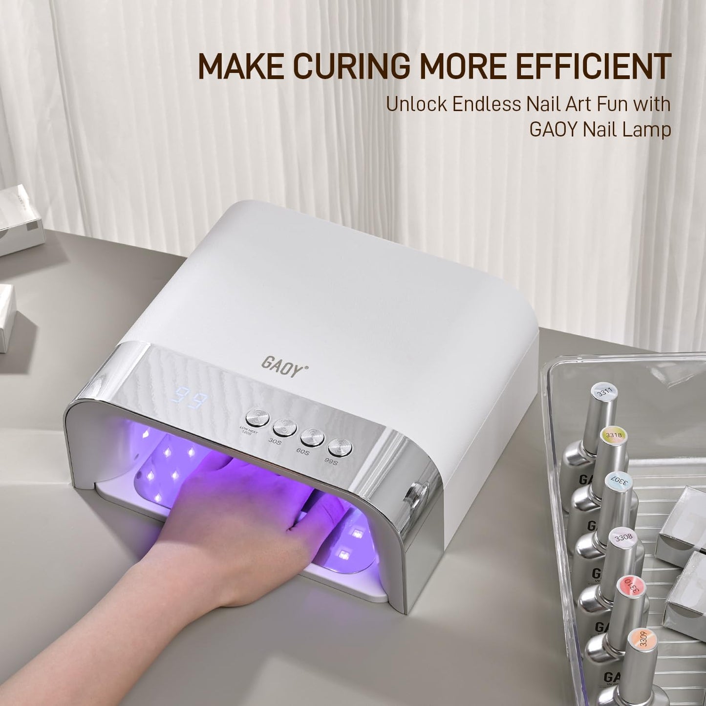 GAOY Professional UV Nail Lamp, Big Cavity Design for Long Nails, 36 LED Fast Curing Light with Infrared Sensor for Salon Gel and Acrylic Polish