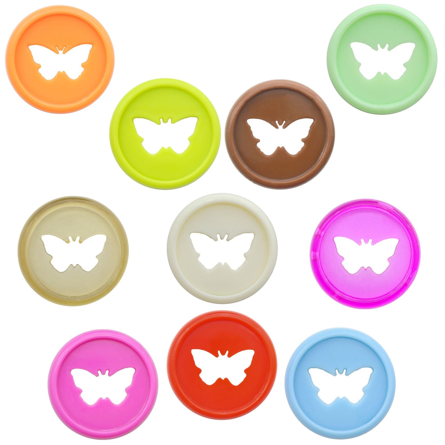 ITSYHPRO 1.1inch/28mm 100pcs Butterfly Shaped Discbound Planner Discs - Expansion Disc for Flexible Notebook Organization(Mixed)