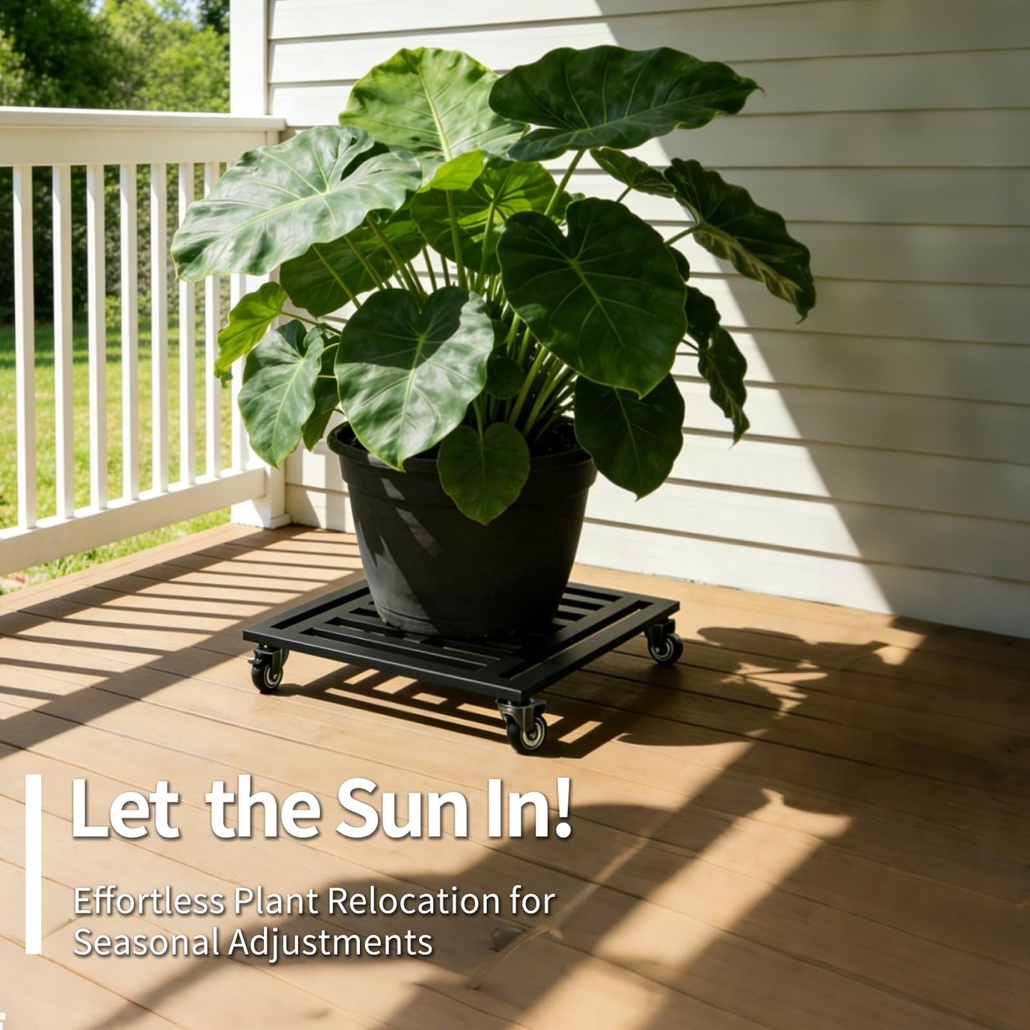 LUBORN Plant Caddy with Wheels 2 Pack, 20'' Heavy Duty Large Metal Rolling Plant Stand with Lockable Caster, Square Plant Dolly Rust-Proof for Large Planters, Holds up 650 Lbs