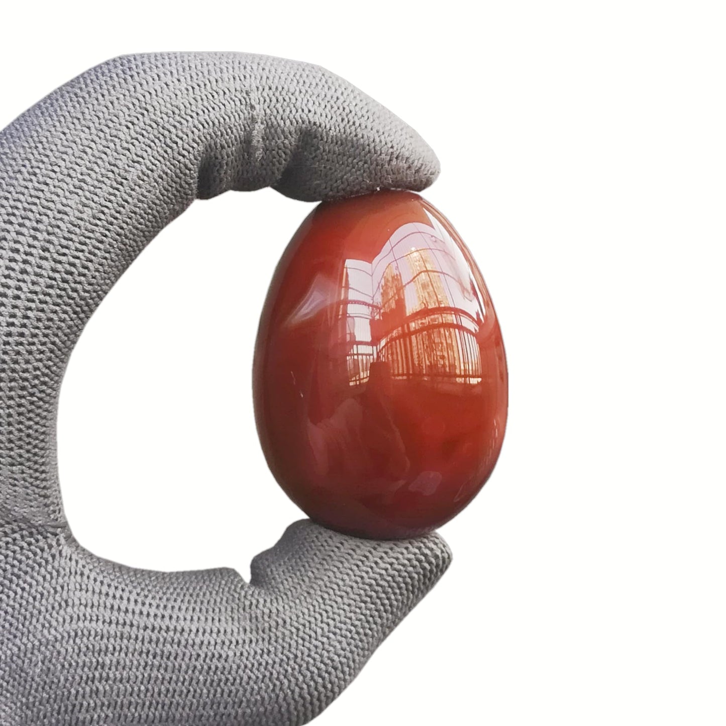 Sunshcat Natural Carnelian Egg Shaped Meditation Chakra and Home Decor Balance Crystals and Healing Stones Statue Set,35 * 50mm Easter and Thanksgiving Gift,with Wooden Bracket
