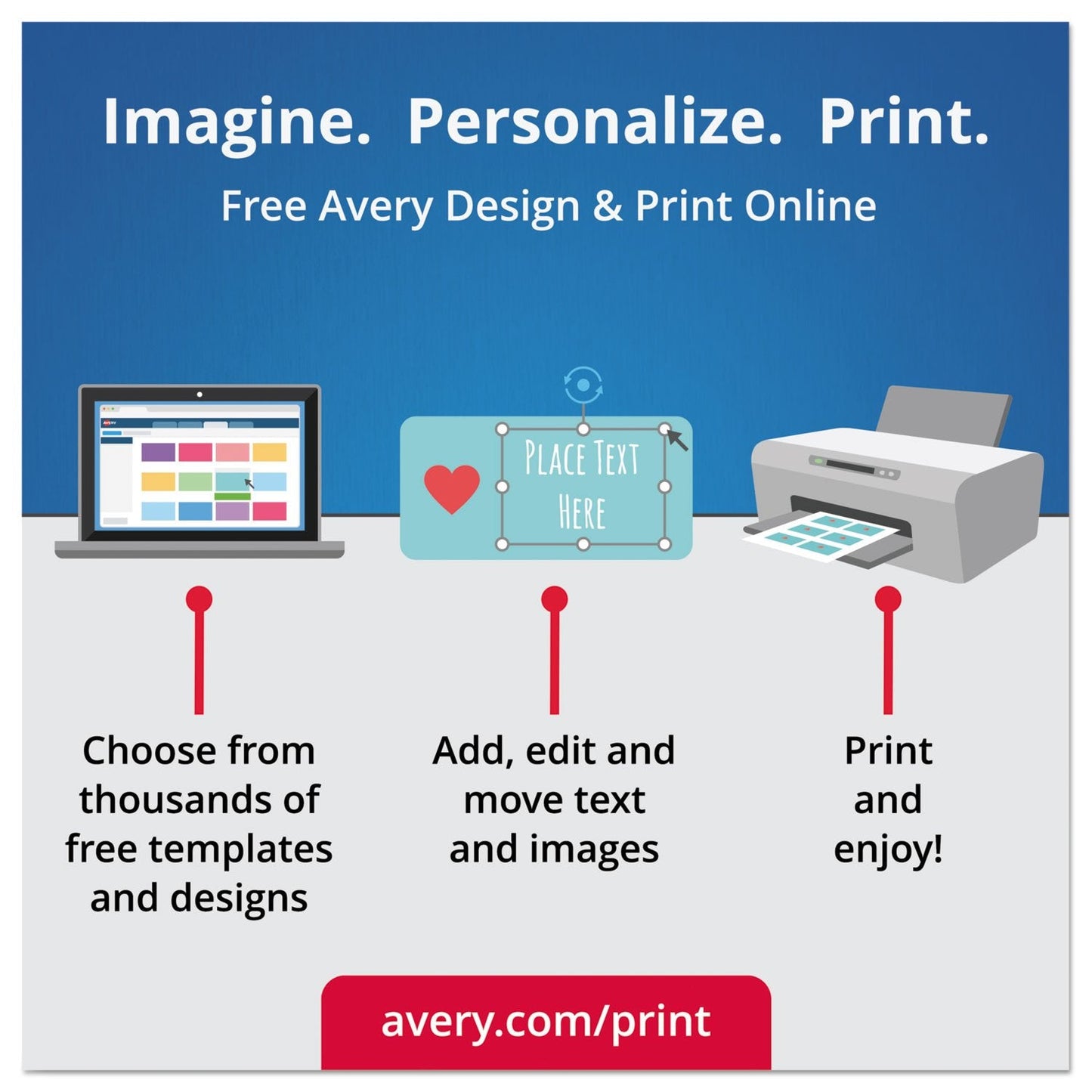 Avery Printable Round Labels, Sure Feed Technology, Glossy White Labels, 2" Diameter, Permanent Adhesive, Laser/Inkjet, 120 Total (22807)