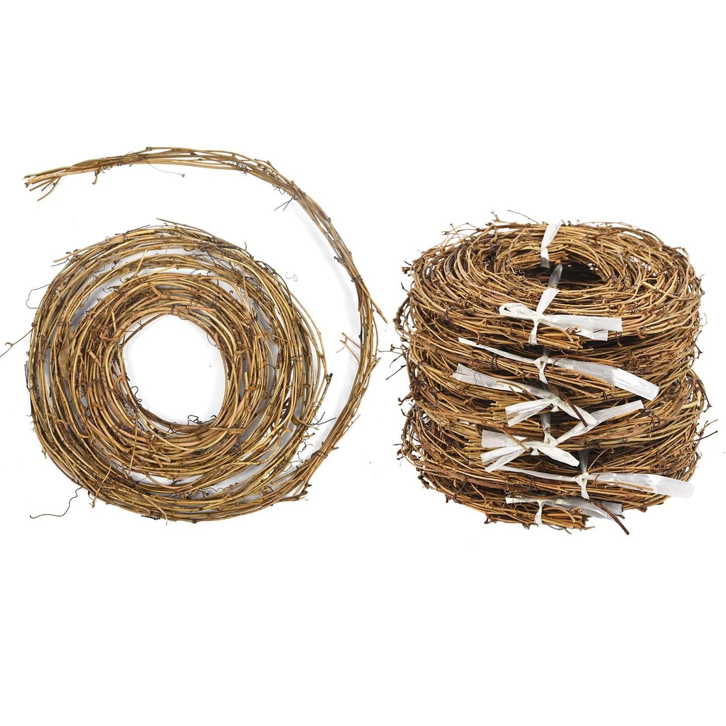 7 Pack Natural Grapevine Garland, 15 Ft Per Roll Total 105 Ft Flexible Bendable Twig Vine Strips for Wreath Making DIY Crafts Home Wedding Christmas Garden Decoration