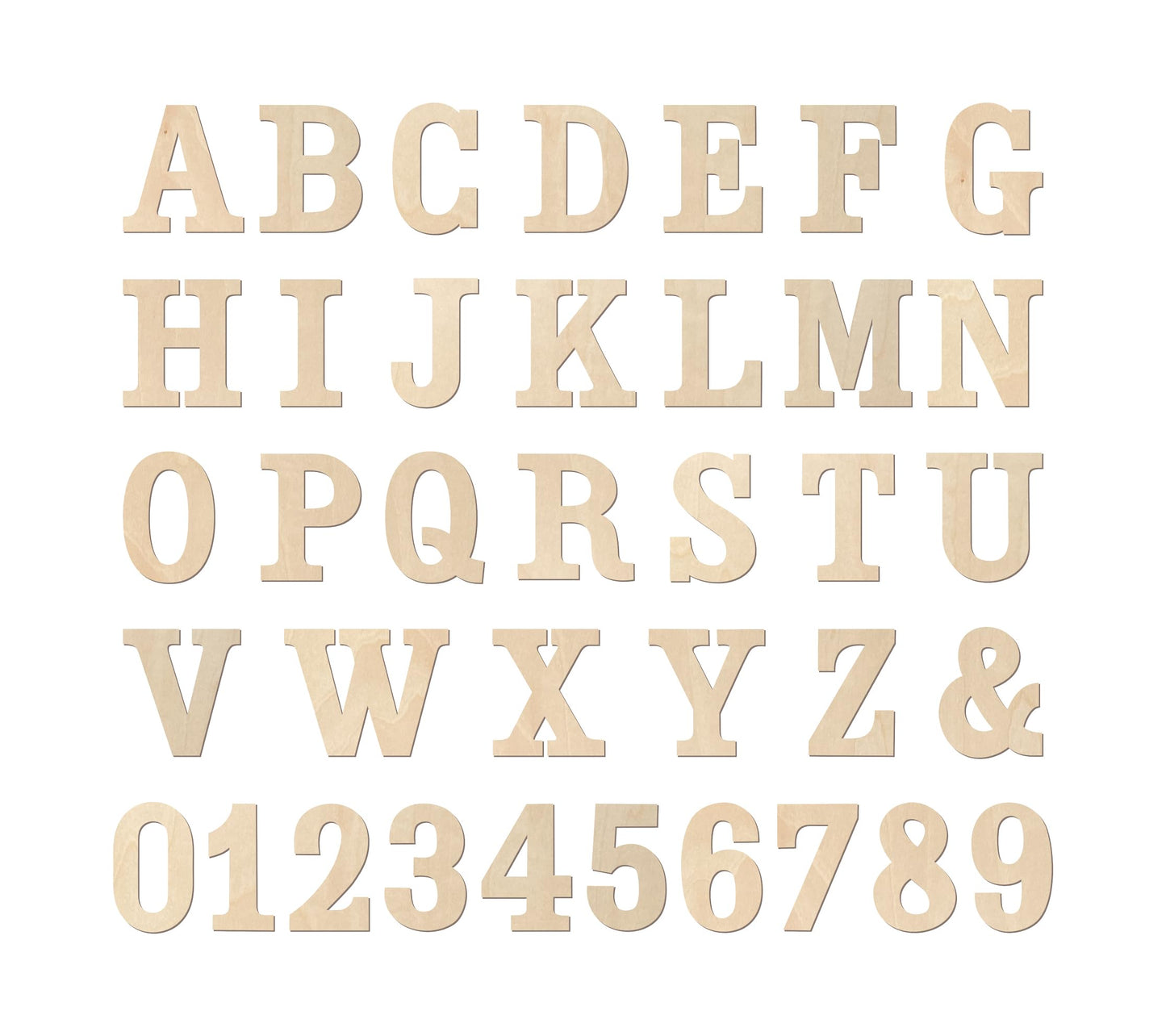 2 Inch 315 Pieces Wooden Letters & Numbers for Crafts Unfinished Wood Alphabet ABC & Numbers 0-9 for Wall Decor