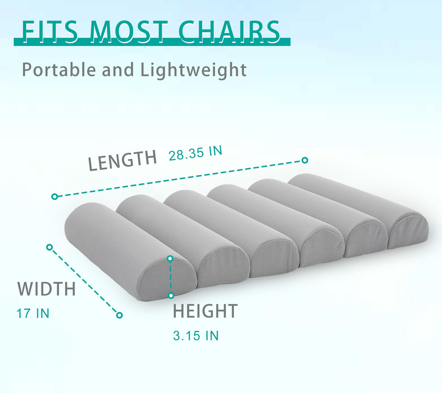Ergonomic Lumbar Support Pillow for High Back Office Chair - Adjustable 6 Semicircular Back Cushion with Breathable Mesh Cover,Spine Support for Desk/Gaming Chairs, Neck/Upper/Lower Back Pain Relief