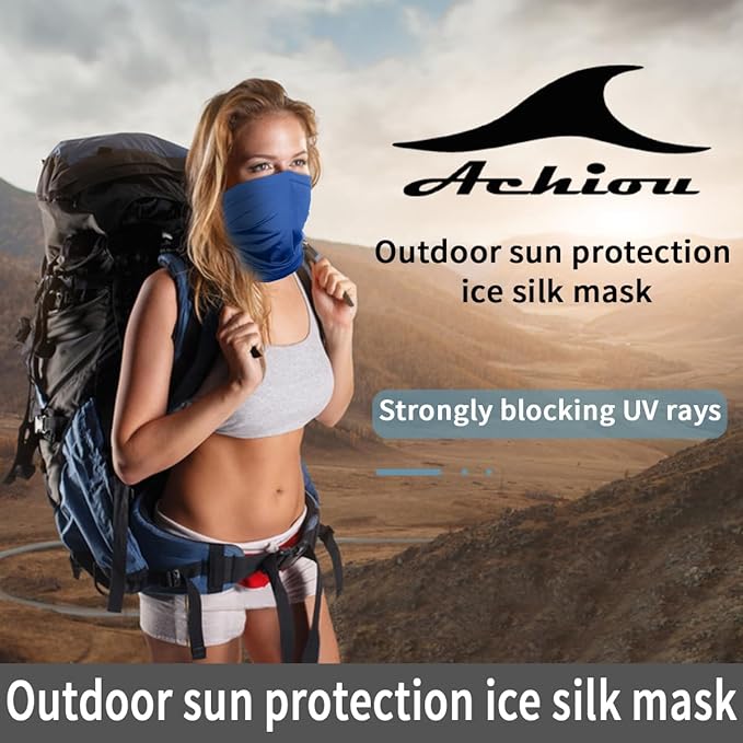 Achiou Neck Gaiter Face Cover Scarf, UV Protection Mask for Men and Women,Soft Windproof, Hiking Cycling Running