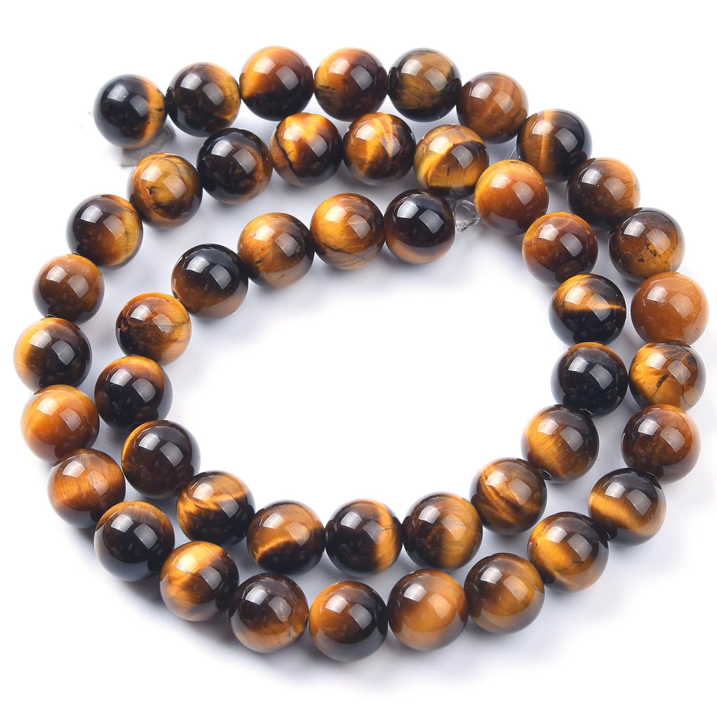 6mm Natural Yellow Tiger Eye Beads Round Gemstone Loose Beads for Jewelry Making (60-62pcs/strand)