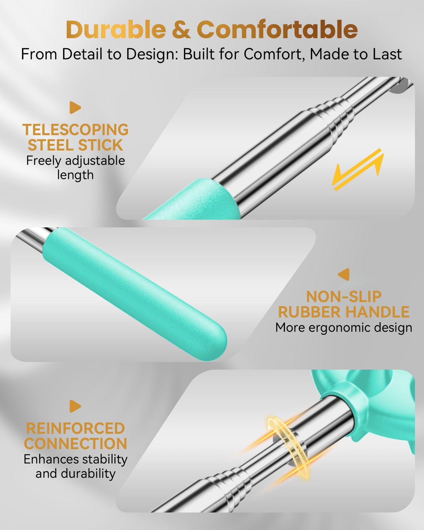 Telescoping Back Scratcher with 5 Detachable Heads, Valentines Day & Birthday Gifts for Men Women, Husband, Funny White Elephant Gifts for Adults with Gift Box