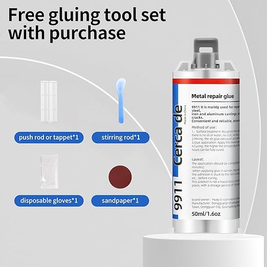 Metal Repair Glue，Strongest Glue for Metal to Metal，Suitable for Metal，Stone, Plastic, Aluminum, Steel, All Purpose Repair Glue，Liquid Metal Filler，epoxy，Weld，Heavy Duty, Waterproof,1.6oz