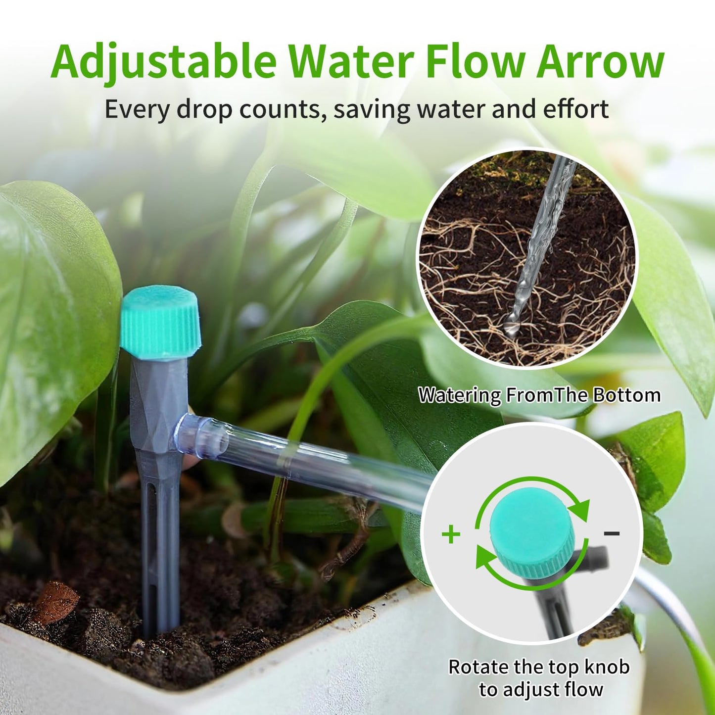 DAOTAILI Smart Automatic Plant Watering System for 20 Pots - Dual Pump Indoor Drip Irrigation Kit with 30-Day Programmable Timer & USB-C Charging