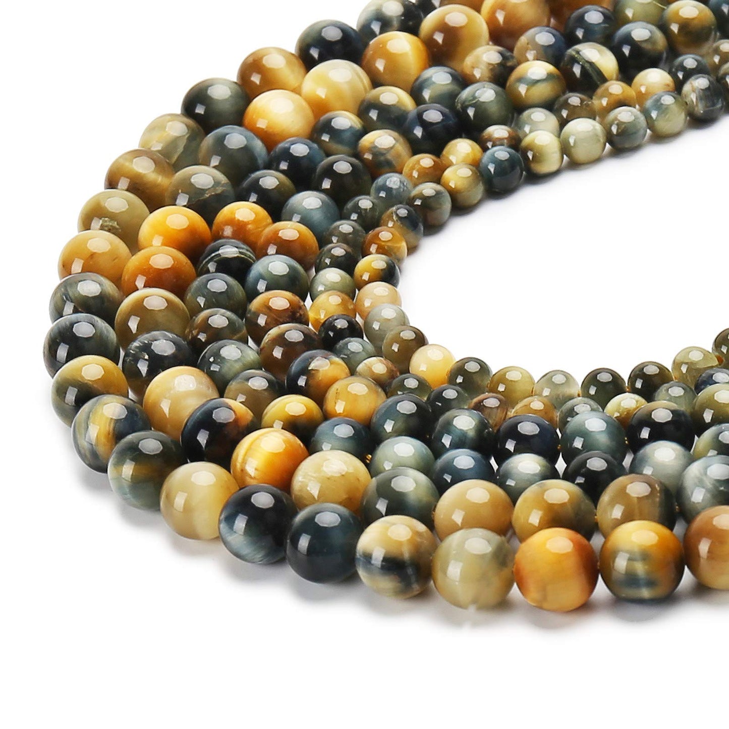 Natural Dreamlike Tiger Eye Beads, Grade AAA Gemstone Round Loose Beads 10MM 40PCs Bulk Lot Options, Semi Precious Stone Beads for Jewelry Making