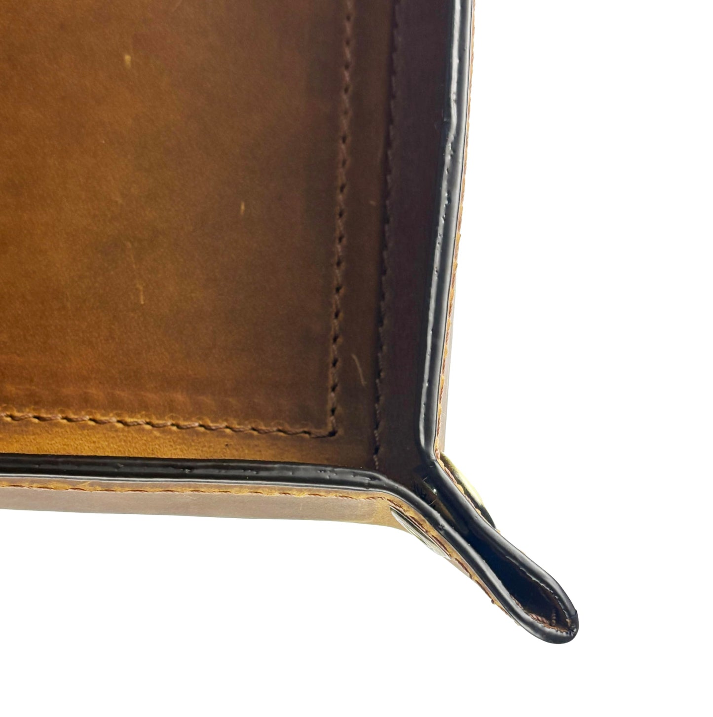 Tolredo Handmade Top Grain Leather Valet Tray – Elegant Organizer for Wallet, Keys, and Phone – Rich Brown (Pack of 1)