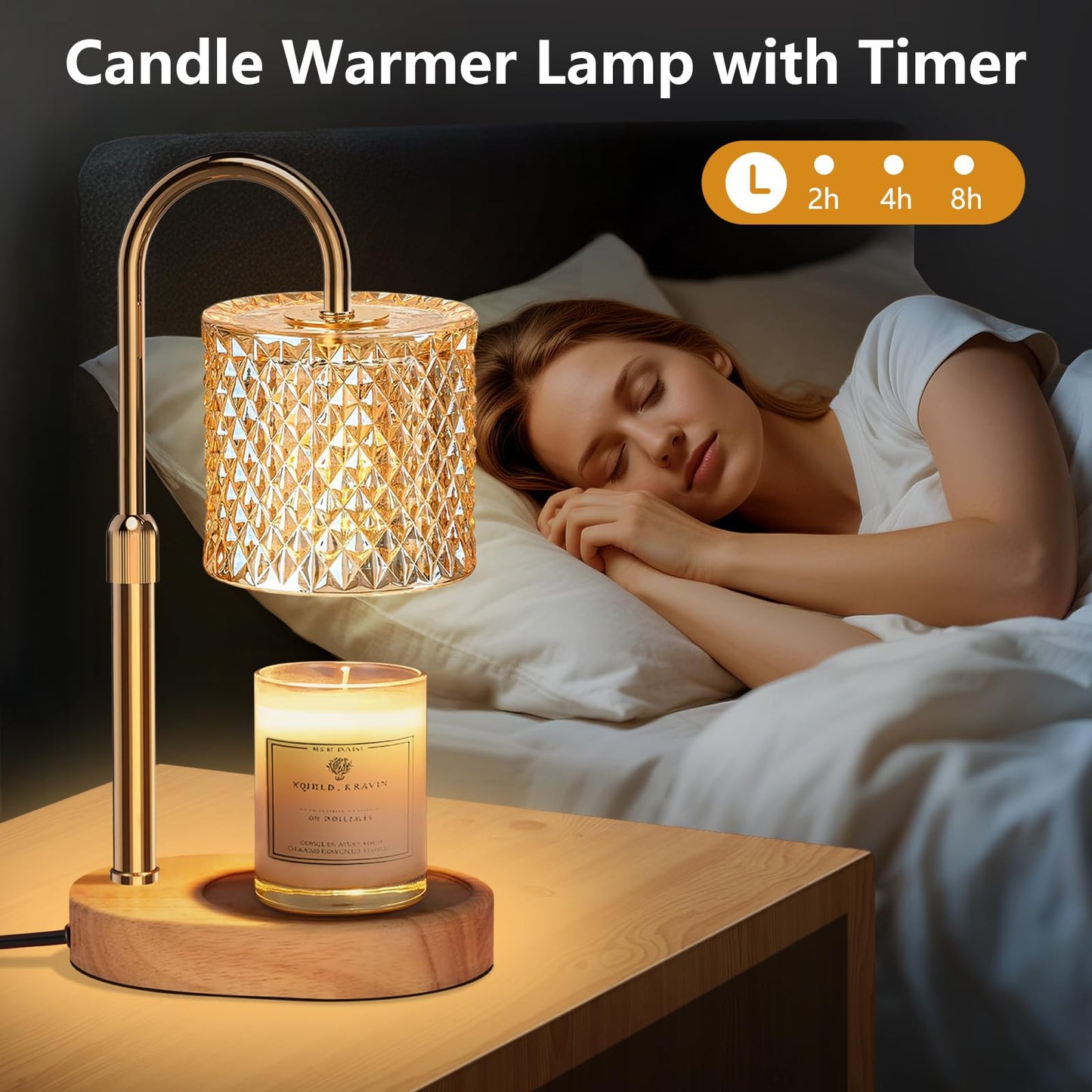 Engpure Candle Warmer Lamp with Timer & Dimmable – Elegant Wax Melter for Jar Candles, Auto-Off 2H/4H/8H Housewarming & Birthday Gift for Women/Mom, Home Decor Essentials