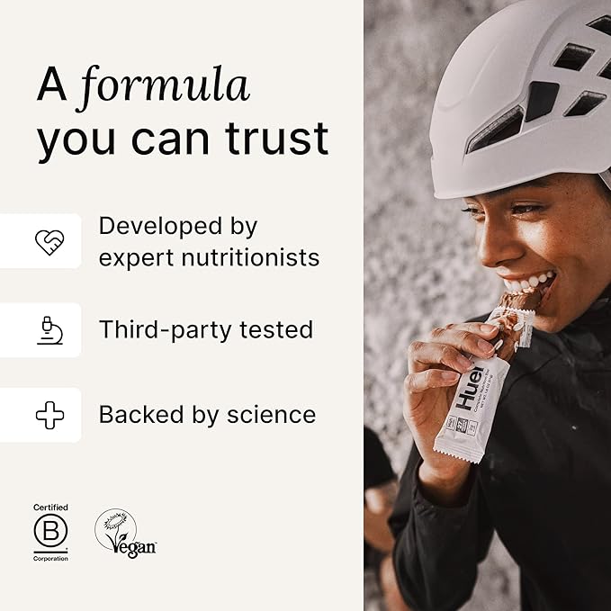 Huel Complete Nutrition Vegan Protein Bars | Cookie Dough | 13g Protein | 27 Vitamins & Minerals, 2g Sugar, Non-GMO, 100% Plant Based Snack | 12 Pack