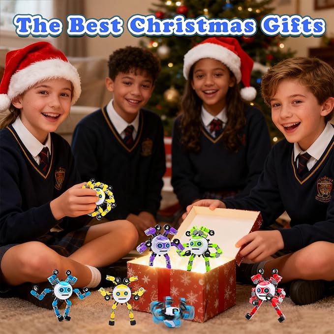 3 PCS Transformable Fidget Spinners Toys for Kids and Adults Stress Relief Sensory Toy for Teens Boys Autism Cool Fingertip Gyros Boy Girl Travel Party Favors Birthdays Gifts Stocking Stuffer
