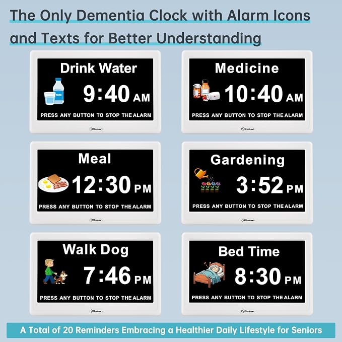 Soobest 12” Dementia Clocks for Seniors Extra Large, Digital Date Day Clock