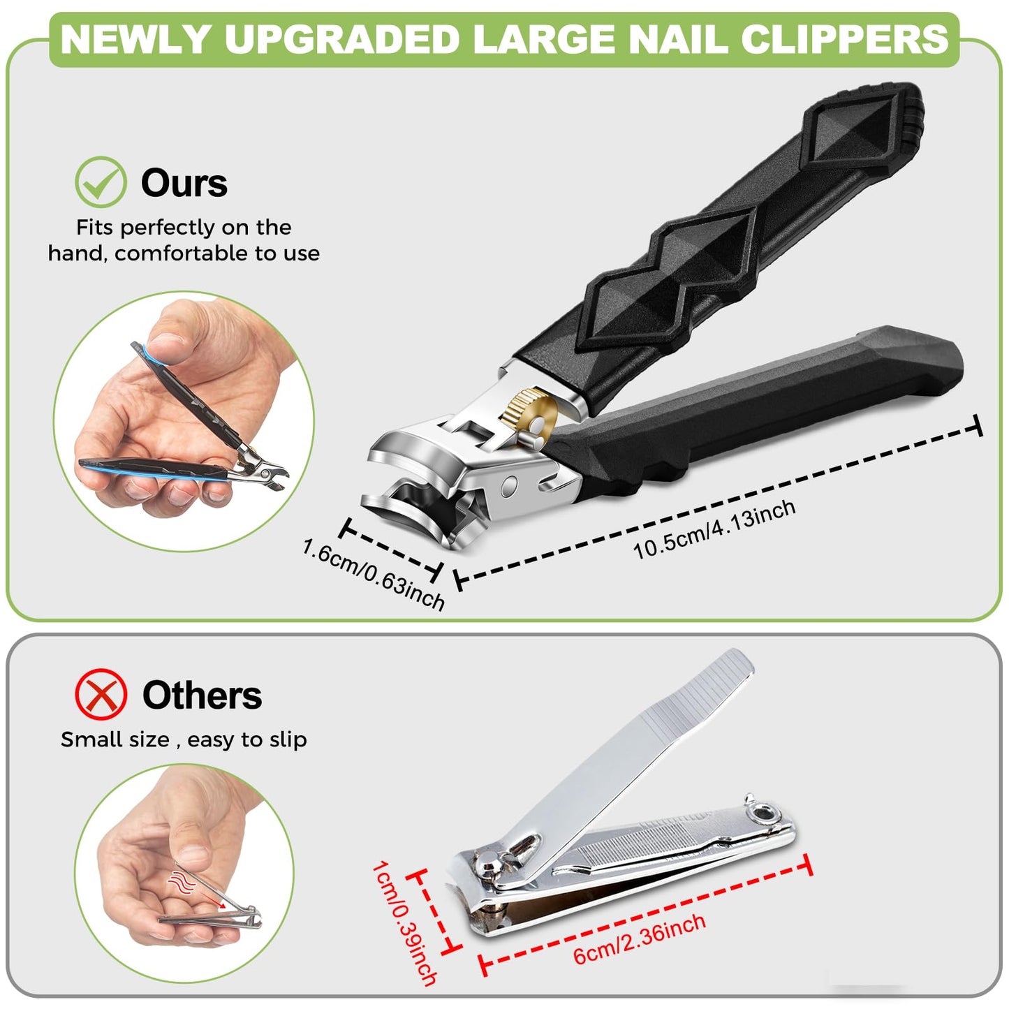 Toenail Clippers for Thick Toenails, Toe Nail Clippers for Thick Nails for Seniors, Long Handled Nail Clippers for Men, Heavy Duty Ingrown Toenail Clippers Nail Cutters, Sharp Slanted Nail Clippers