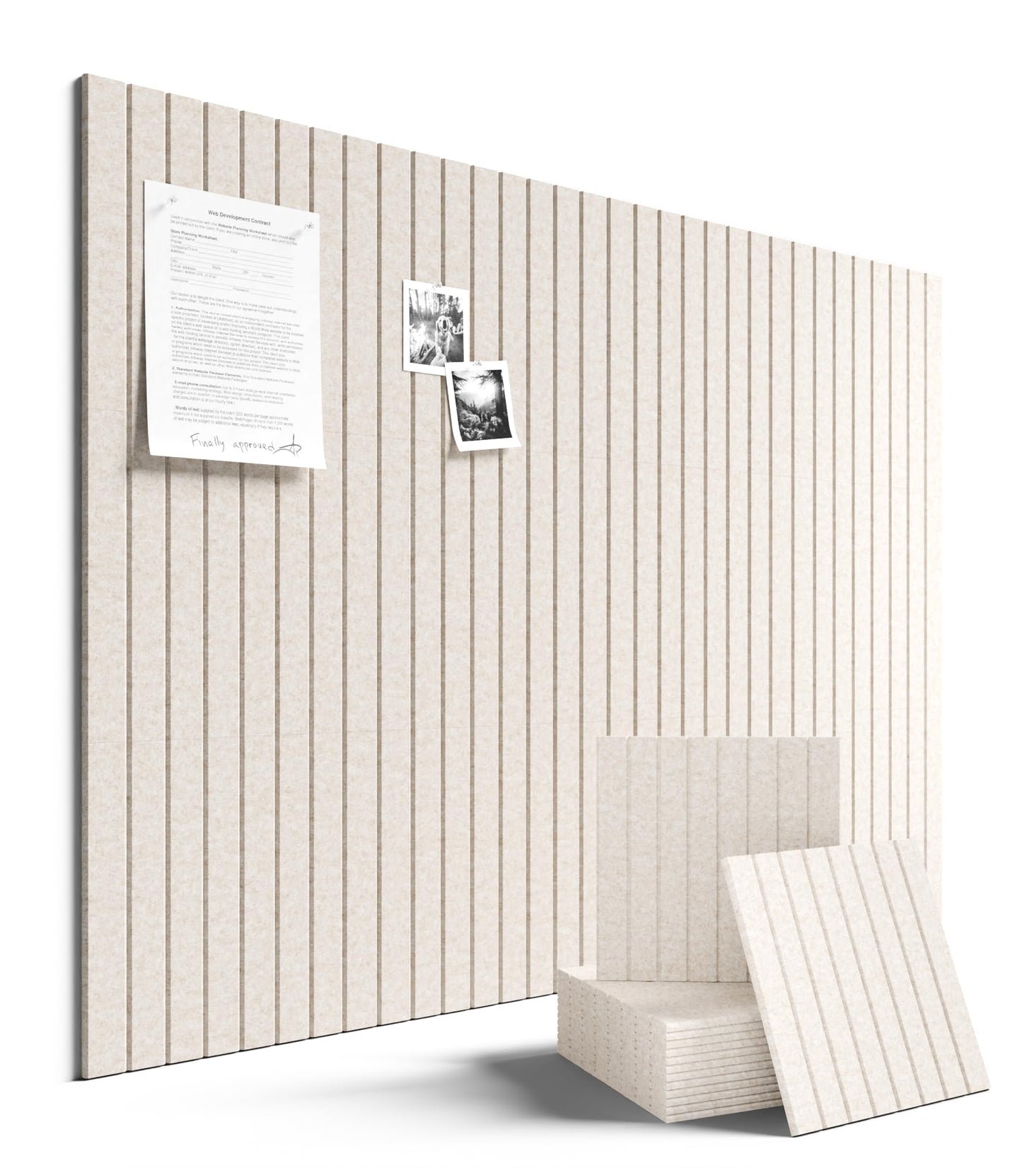 Fluxynara Large Felt Bulletin Board 48" x 36" Cork Board Alternative-12 Pack with 70 Safe Removable Adhesive Tabs, Cork Boards for Walls Cork Board for Home Office Classroom Pin Board (Oatmeal)