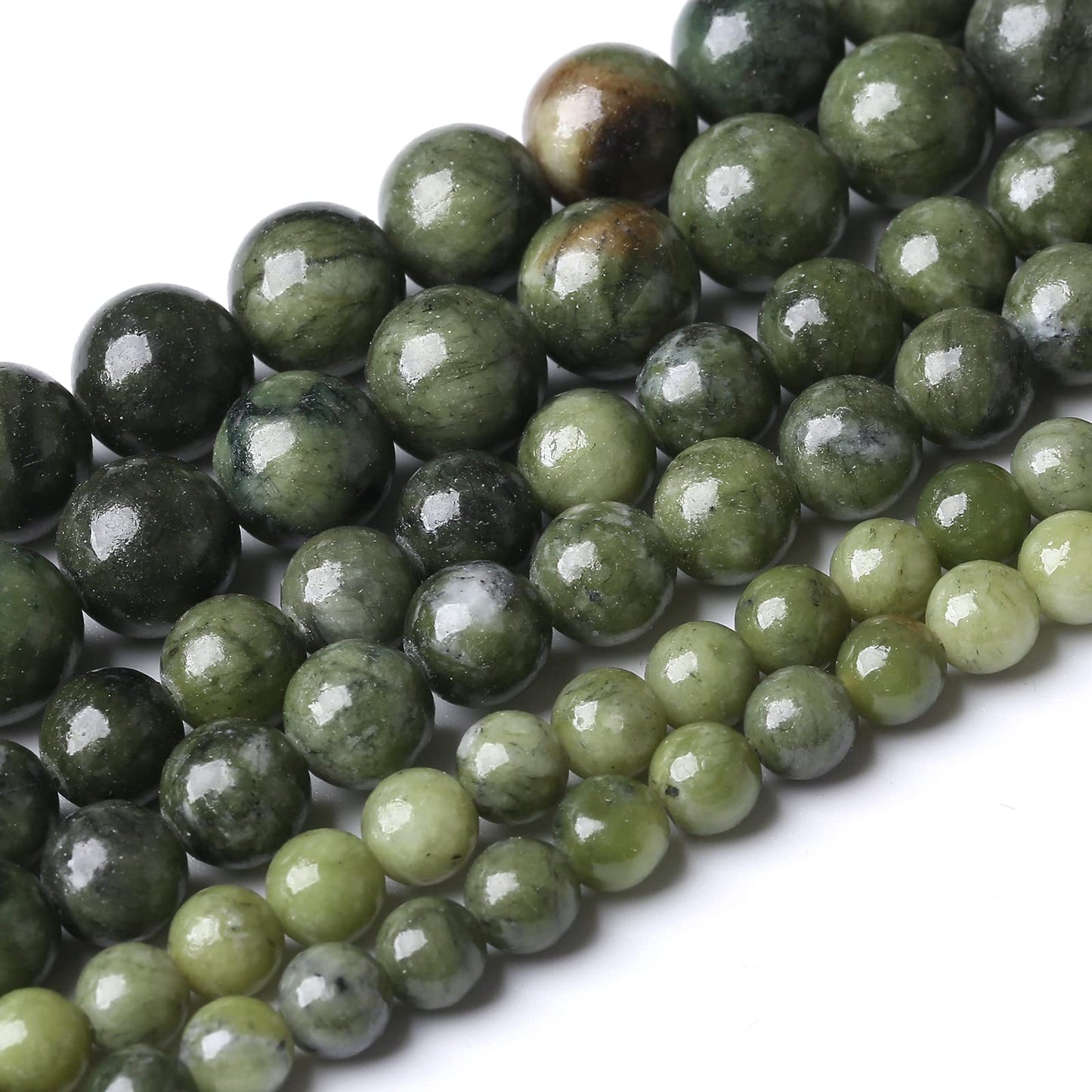 90PCS 4MM Southern Jade Beads Natural Gemstone Round Stone Beads for Jewelry Making DIY Energy Stone Healing Power Bracelet 15"