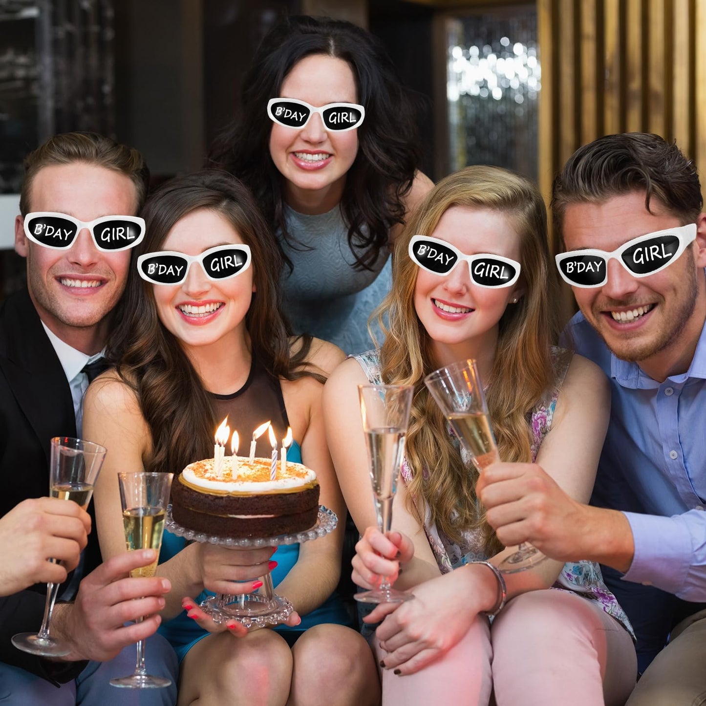 Flutesan 12 Pcs Personalized Y2k Wrap Around Sunglasses with 4 Marker for Adult DIY Rapper Glasses Costume Accessories(16 Pcs, White)