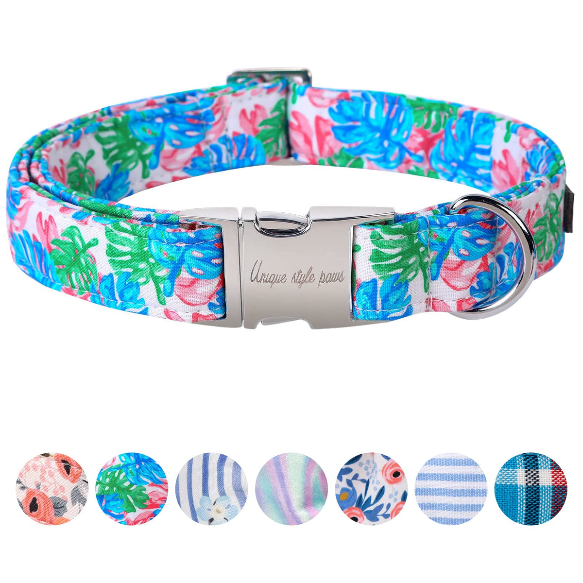 Unique Style Paws Metal Buckle Banana Leaves Dog Collar, Durable & Cute, Suitable for Small, Medium & Large Dogs, Unique Design, Superior Craftsmanship, Exceptional Customer Service