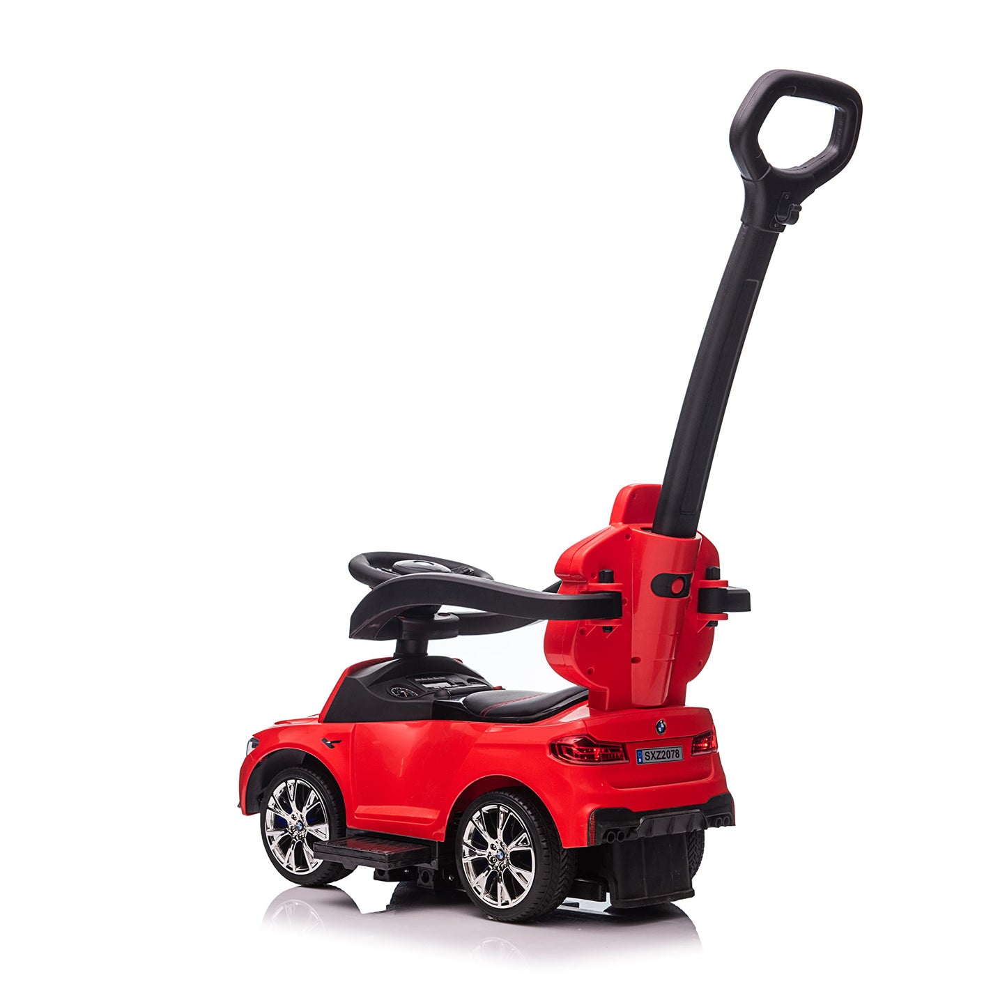 Best Ride On Cars BMW 4 in 1 Battery Powered Push Car, Red, Large