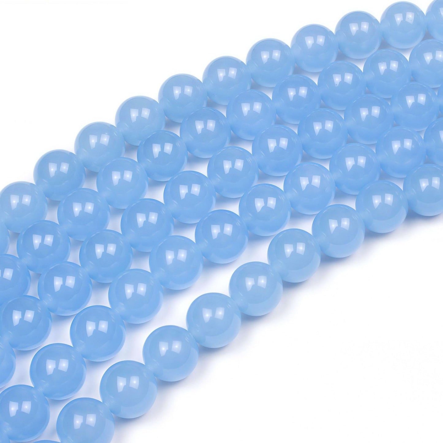 MJDCB Natural Aquamarine Chalcedony Round Loose Beads for Jewelry Making DIY Bracelet Necklace (6mm)