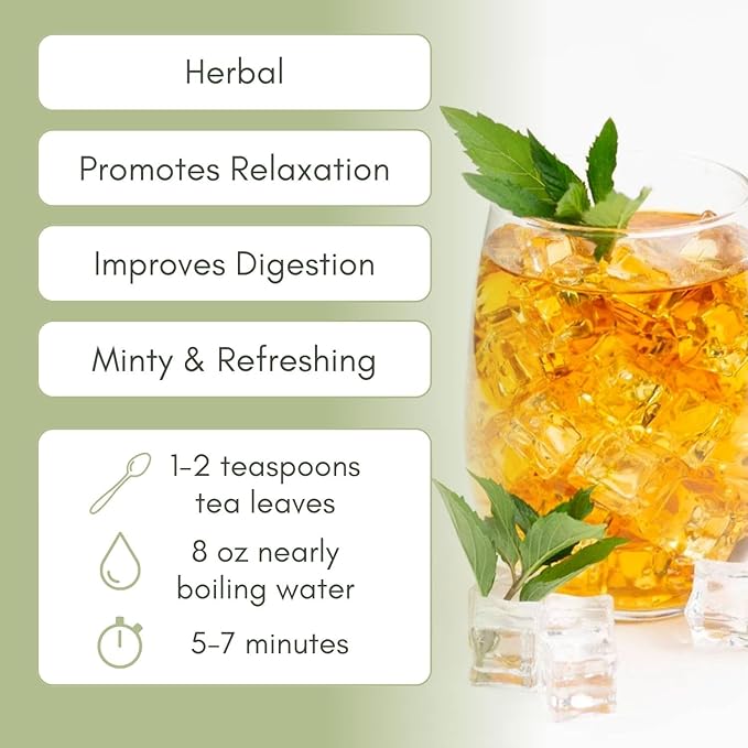 Organic Peppermint Tea - 1oz Bag (Approx. 15 Servings) | Full Leaf Tea Co.