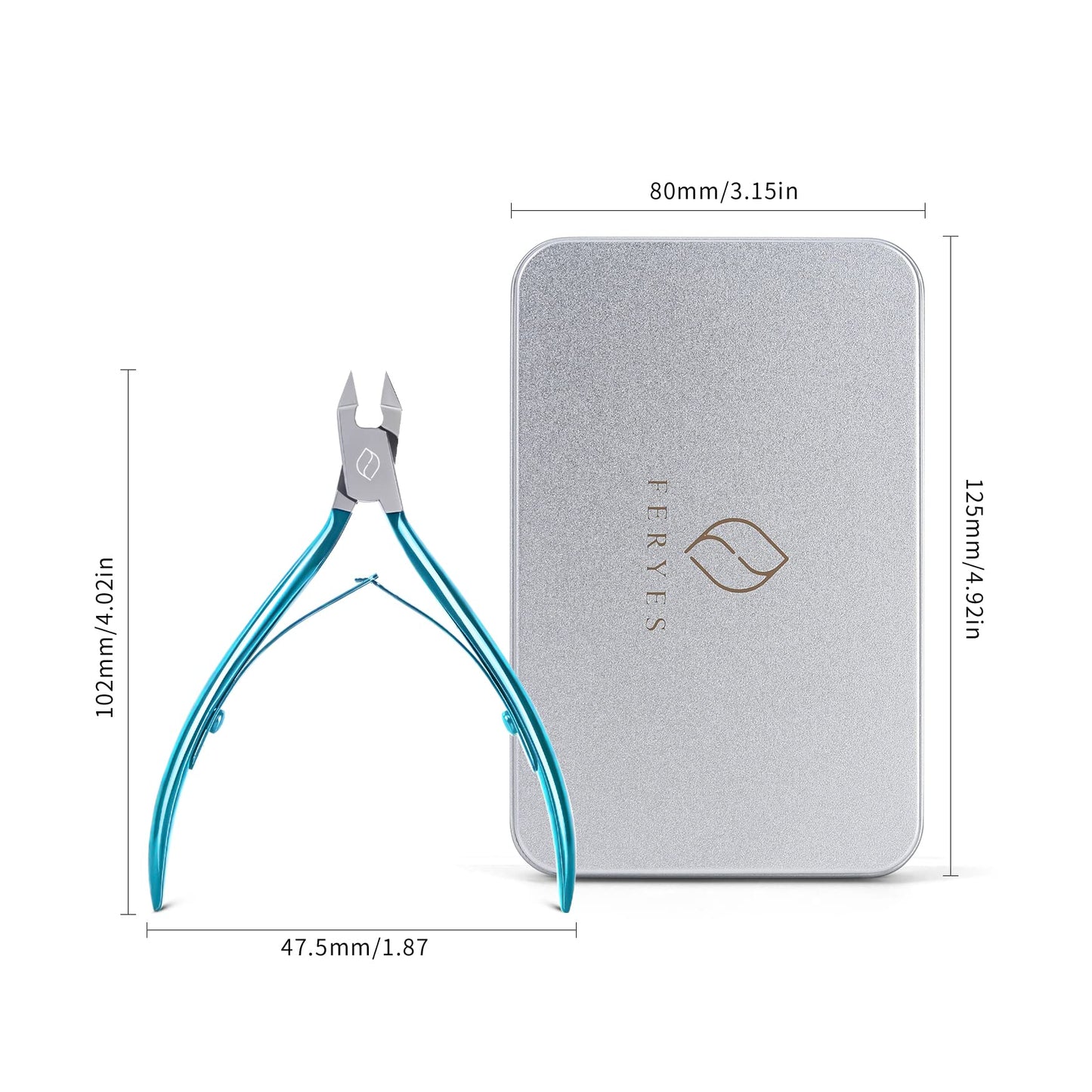 FERYES Toenail Clipper Straight Blade for Ingrown and Thick Nails - Stainless Steel and Sharp Pointed Tip Ingrown Nail Clipper – Wide Jaw Toe Nail Cutter Podiatry Tool Peacock Green