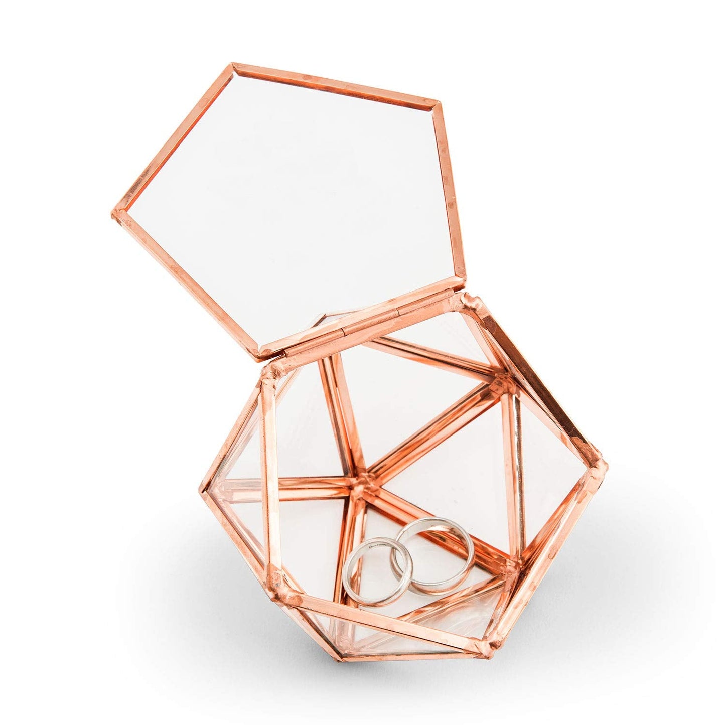WEDDINGSTAR Small Glass Geometric Terrarium Style Ring Jewelry Box - Blank