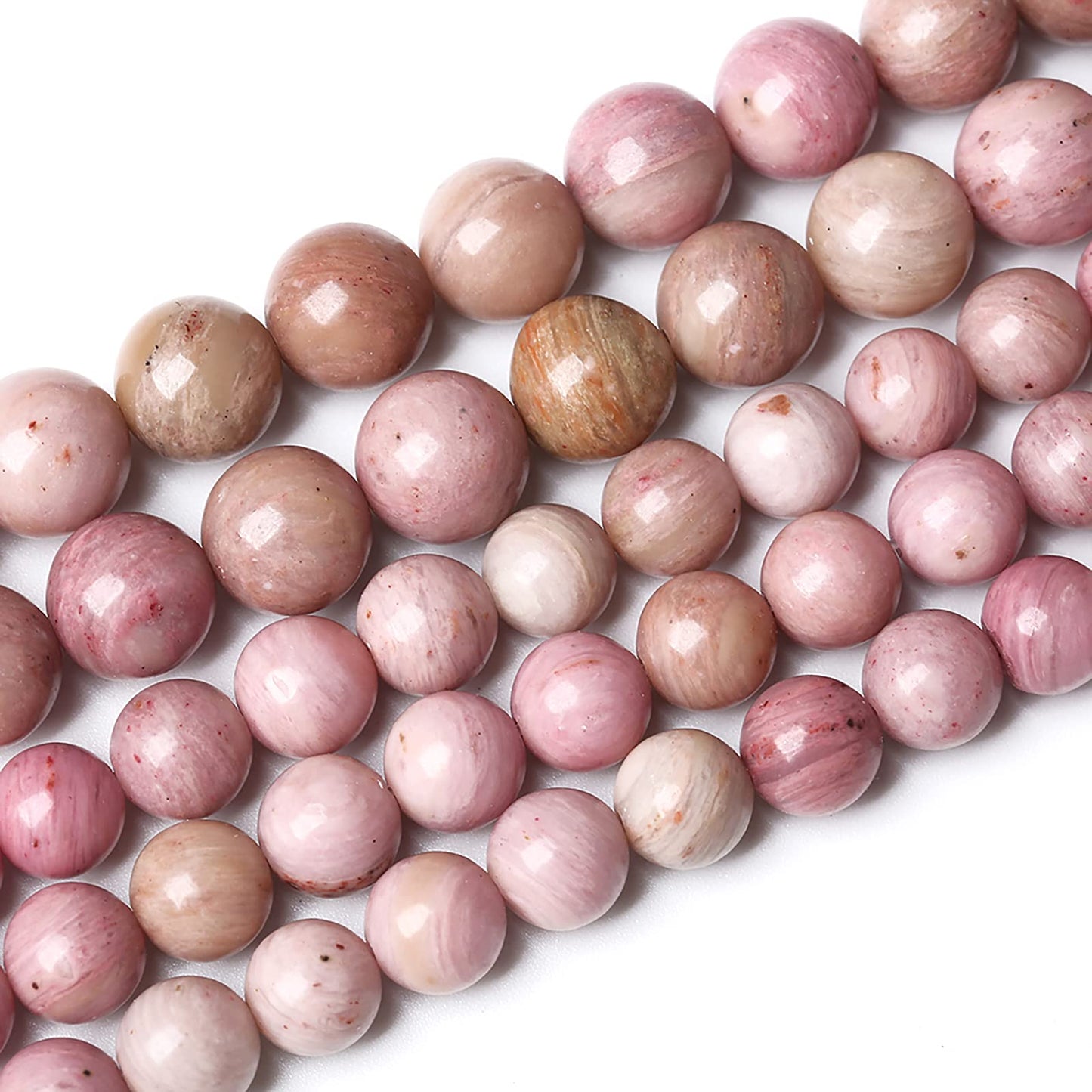 60PCS 6mm AAA Natural Pink Rhodochrosite Beads Stone Round Loose Beads for Jewelry Making DIY Bracelet Necklace 15 Inch,Energy Stone Healing Power (6mm, Rhodochrosite)