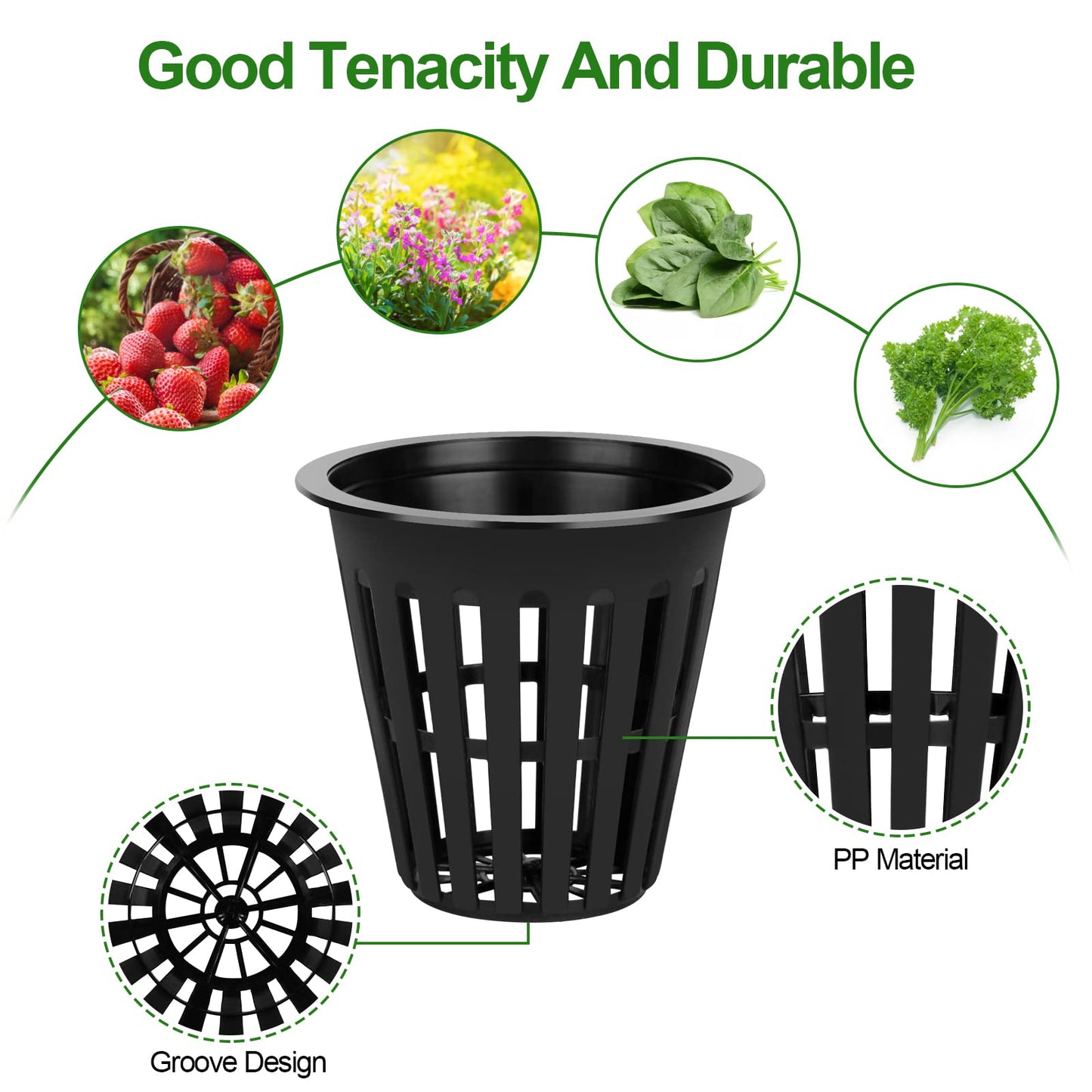 HXSEMAYIG 100PCS 2 inch Net Pots,Hydroponics Cup, Net Cups for Indoor or Outdoor Growing
