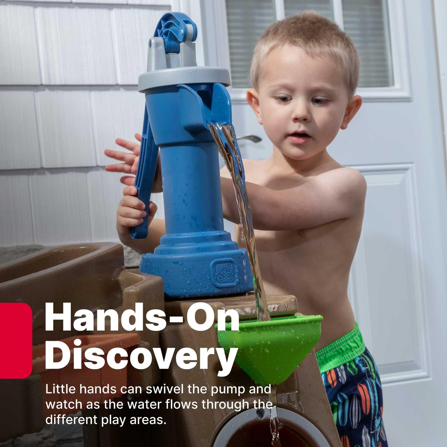 Step 2 Pump & Splash Discovery Pond Water Table, Kids Water Sensory Activity Pool, Summer Outdoor Toys, 10 Piece Toy Accessories, For Toddlers 2+ Years Old