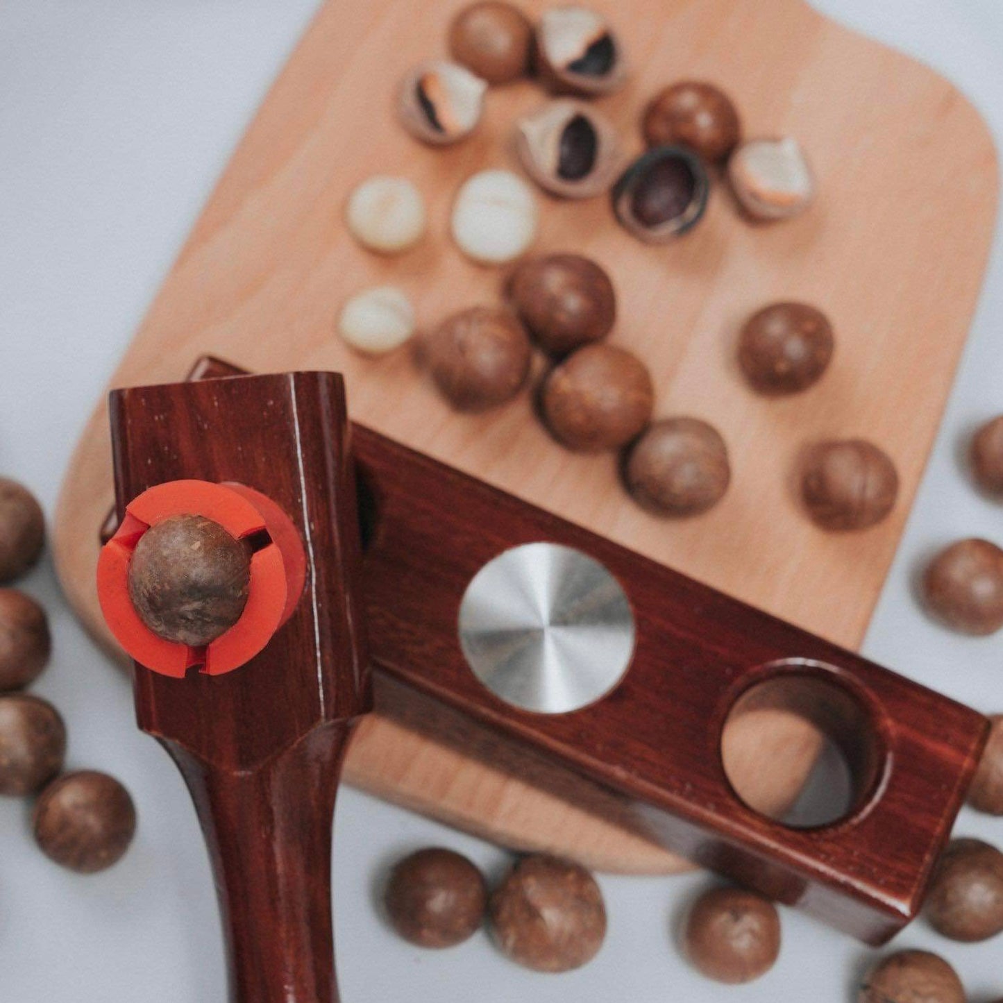 Nut Cracker, kitchen tool - Eat Fresh Cracked Macadamia nuts with your New Maccawakka Nut cracking tool
