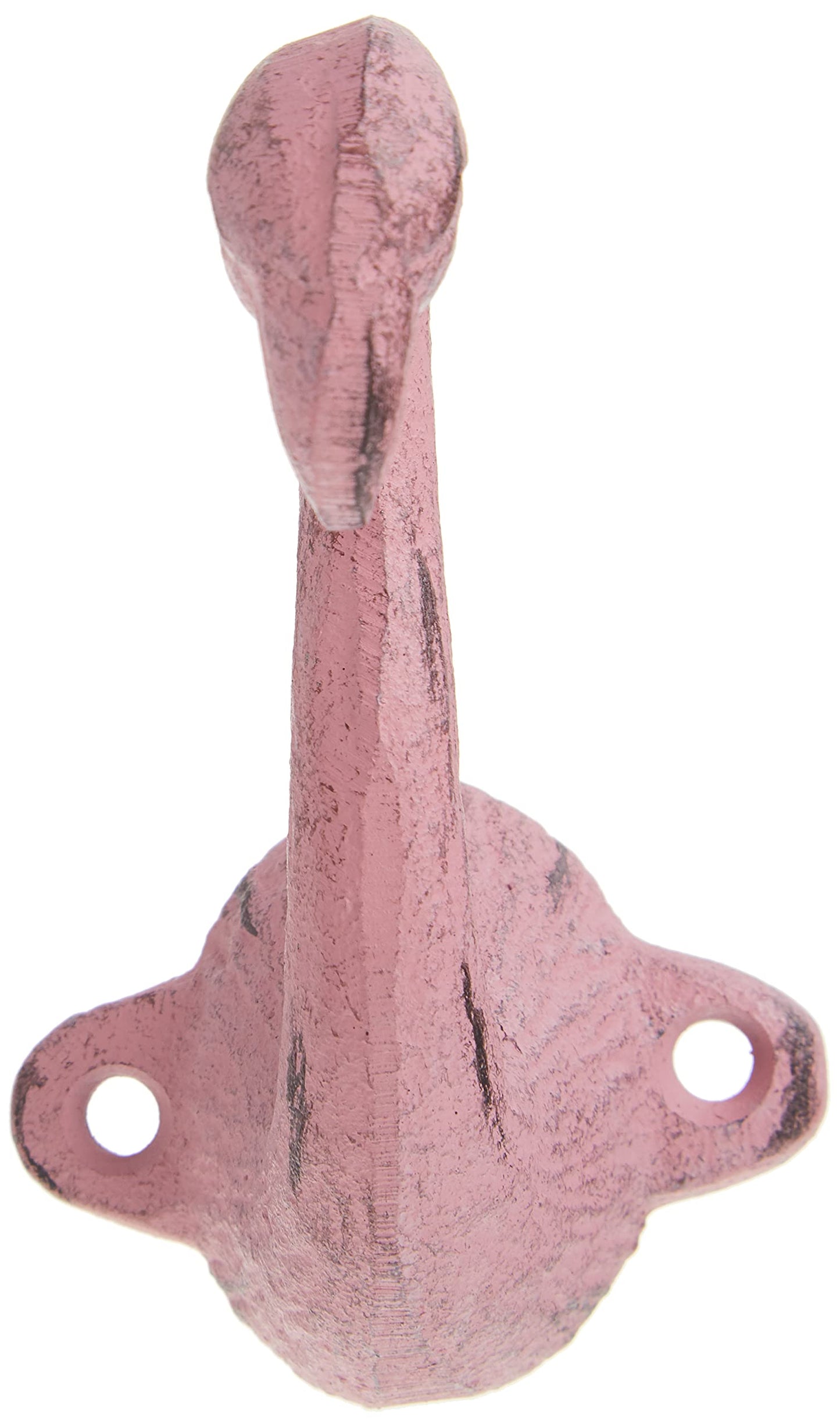 Abbott Collection Cast Iron Flamingo Wall Hook - Antique Pink (3.75" H)